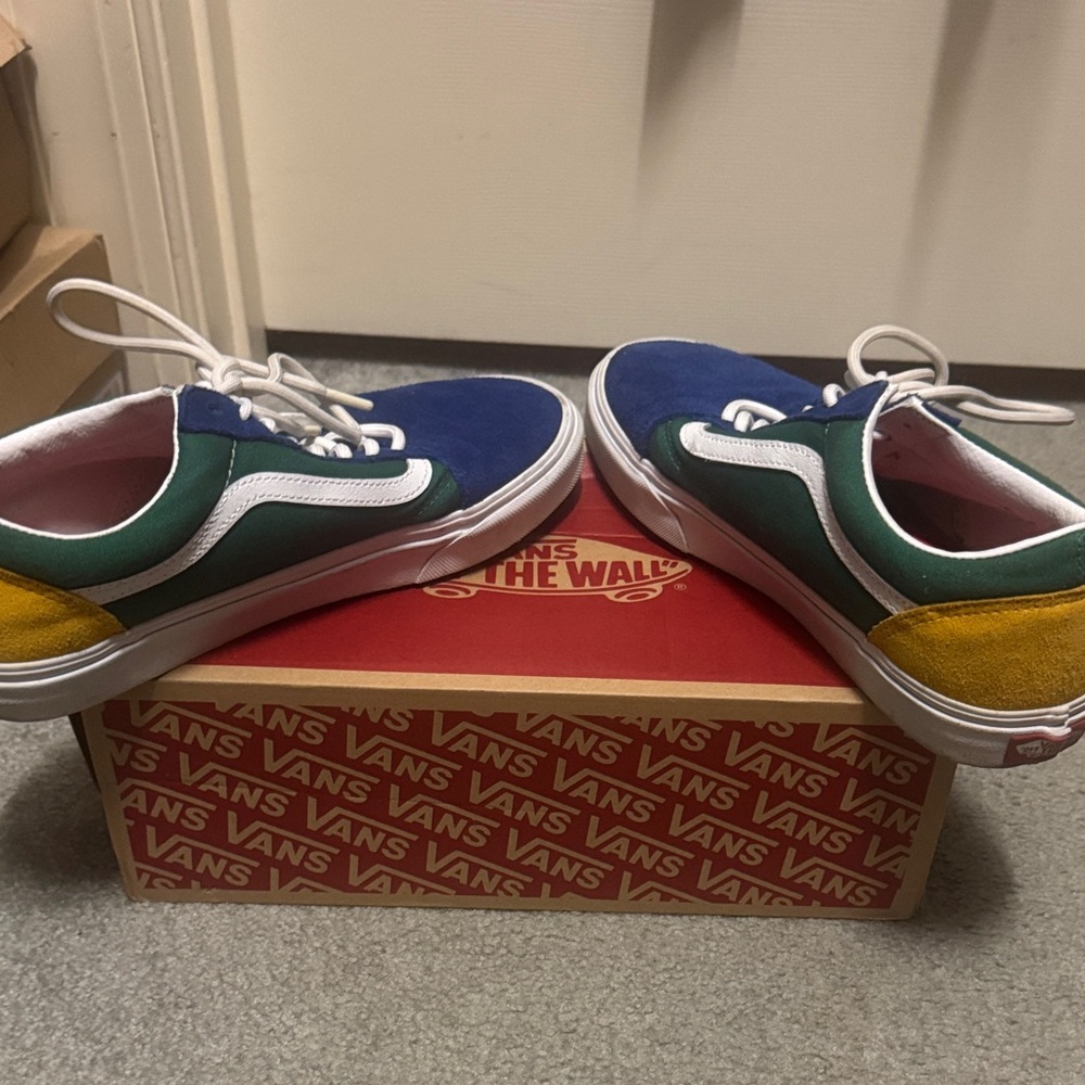 Vans Old Skool Colorblock Sneakers - Blue, Green, Yellow